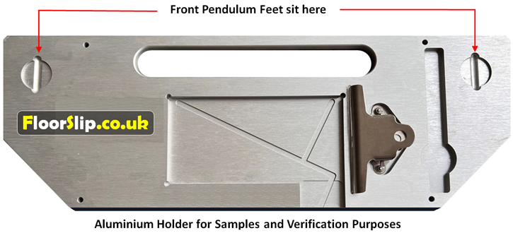 pendulum floor testing equipment verification and samples holder