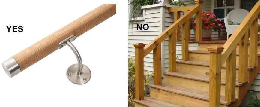 Safe Hand Rails to Meet UK Building Regulations and avoid slips and falls on stairs