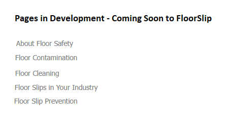 topics in floor safety coming soon to floorslip.co.uk