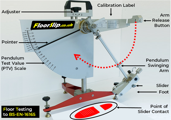 UK manufactured floor slip resistance pendulum testing equipment