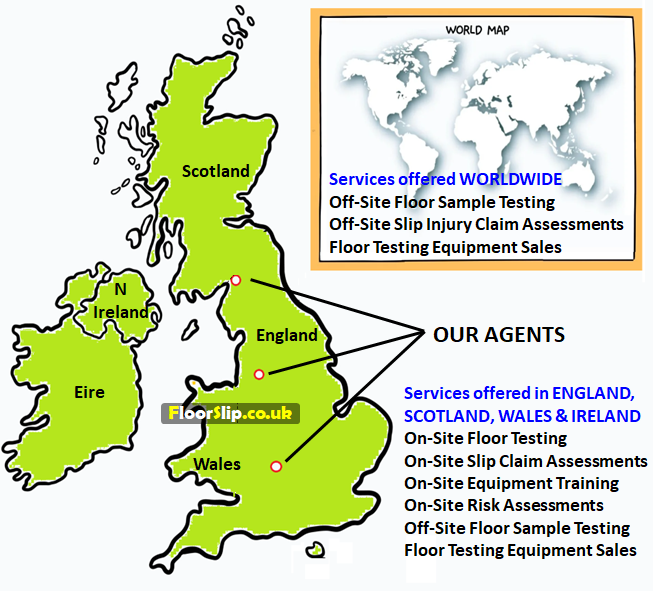 Where do floorslip.co.uk conduct floor tests?
